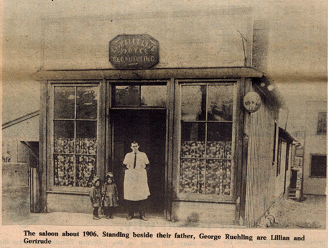 A front view of the Live & Let Live saloon - George Reuhling proprietor