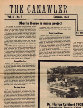 Refurbishing the Oberlin House was another big project that the Heritage Society took on to help preserve a piece of our past