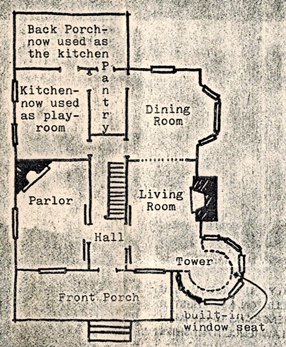 A 1979 article in the Signal newspaper featured the home - including this sketch of the first floor