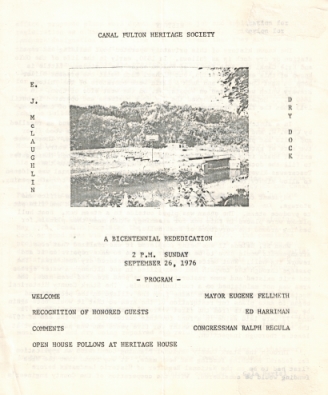 program for the 1976 dedication ceremony